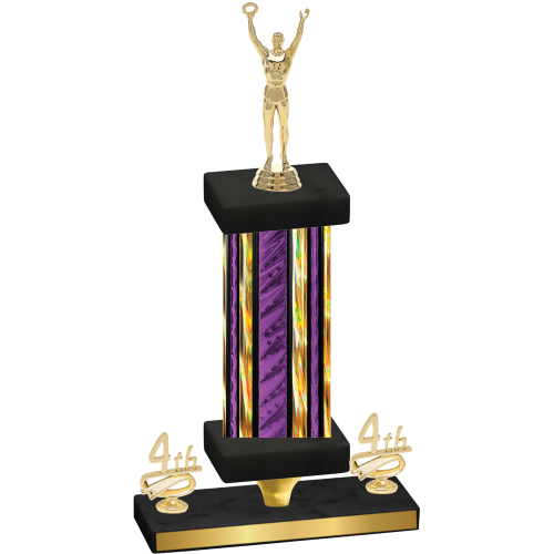 Premium Single Purple Glacier Fourth Place Victory Trophy