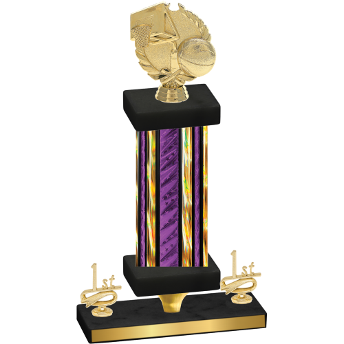 Premium Single Purple Glacier First Place Basketball Trophy