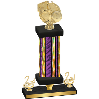 Premium Single Purple Glacier Second Place Basketball Trophy