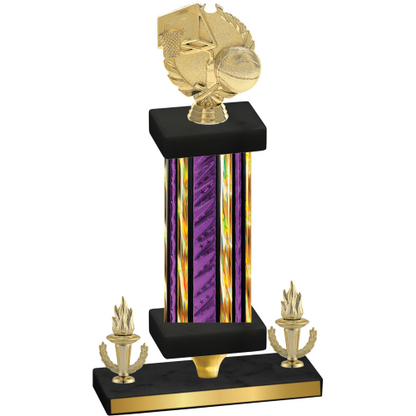 Premium Single Purple Glacier Victory Basketball Trophy