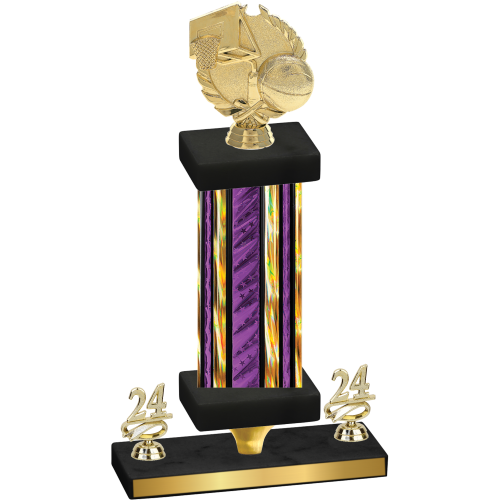 Premium Single Purple Glacier Year Basketball Trophy