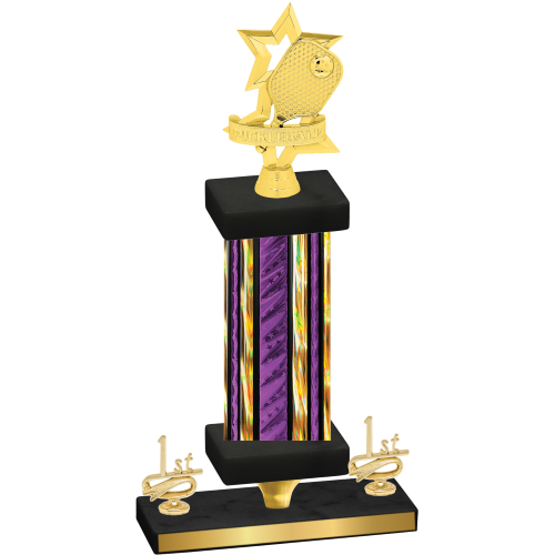 Premium Single Purple Glacier First Place Pickleball Trophy