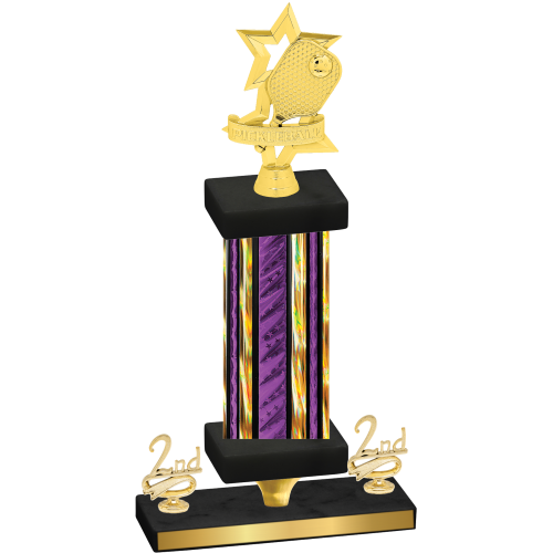 Premium Single Purple Glacier Second Place Pickleball Trophy