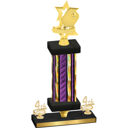 Premium Single Purple Glacier Fourth Place Pickleball Trophy