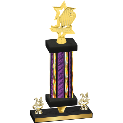 Premium Single Purple Glacier Year Pickleball Trophy