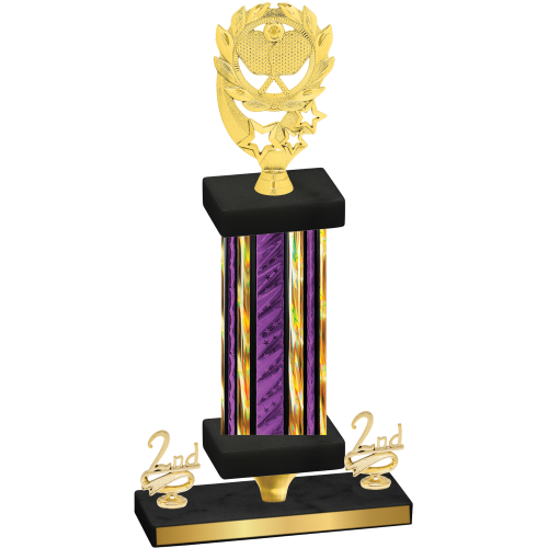 Premium Single Purple Glacier Second Place Pickleball Trophy