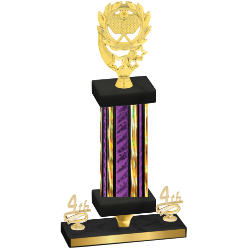 Premium Single Purple Glacier Fourth Place Pickleball Trophy