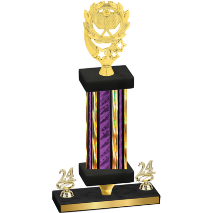 Premium Single Purple Glacier Year Pickleball Trophy