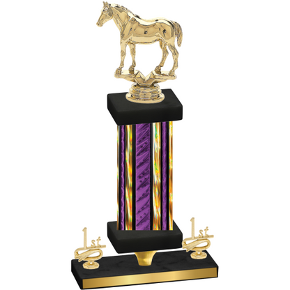 Premium Single Purple Glacier First Place Horses Trophy