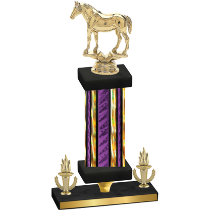 Premium Single Purple Glacier Victory Horses Trophy