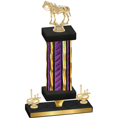 Premium Single Purple Glacier First Place Horses Trophy