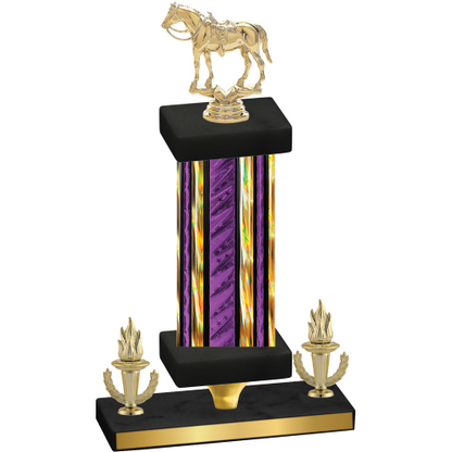 Premium Single Purple Glacier Victory Horses Trophy