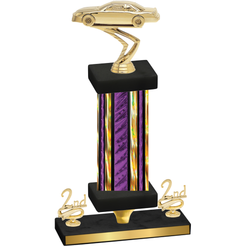 Premium Single Purple Glacier Second Place Cars Trophy