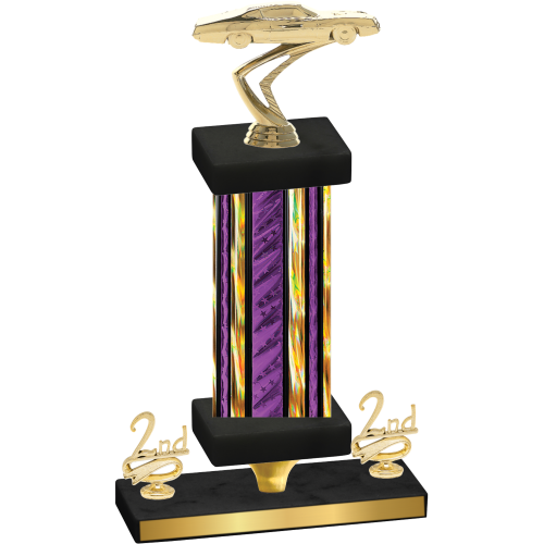 Premium Single Purple Glacier Second Place Cars Trophy