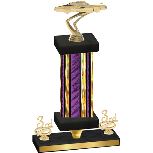 Premium Single Purple Glacier Third Place Cars Trophy