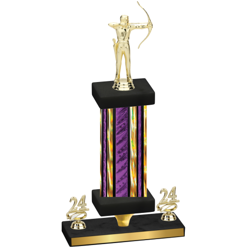 Premium Single Purple Glacier Year Archery Trophy