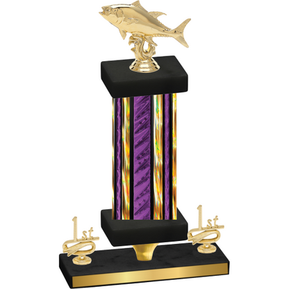 Premium Single Purple Glacier First Place Fishing Trophy