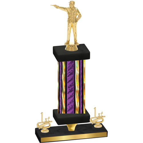 Premium Single Purple Glacier First Place Shooter Trophy