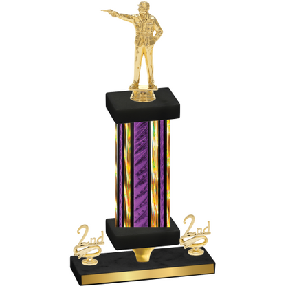 Premium Single Purple Glacier Second Place Shooter Trophy