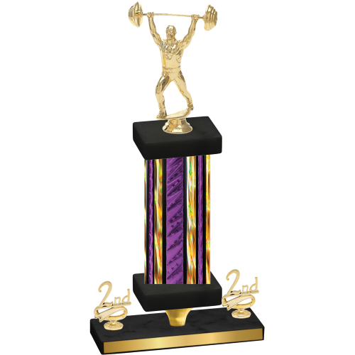 Premium Single Purple Glacier Second Place Weights Trophy