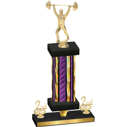 Premium Single Purple Glacier Second Place Weights Trophy