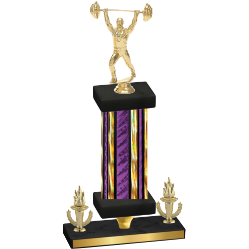 Premium Single Purple Glacier Victory Weights Trophy