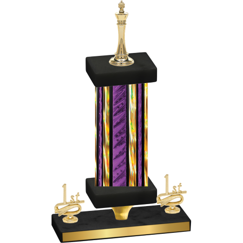 Premium Single Purple Glacier First Place Chess Trophy