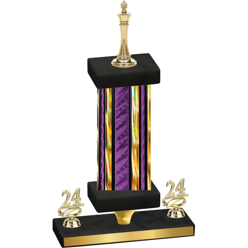 Premium Single Purple Glacier Year Chess Trophy