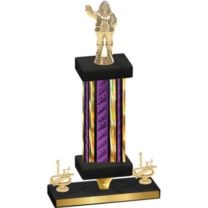 Premium Single Purple Glacier First Place Holiday Trophy