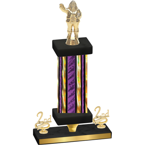 Premium Single Purple Glacier Second Place Holiday Trophy