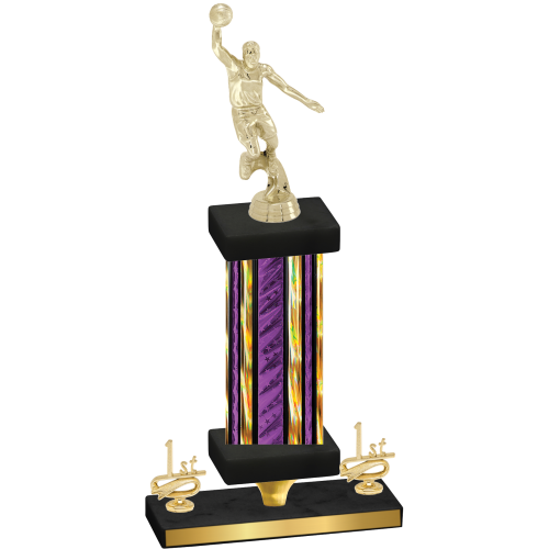 Premium Single Purple Glacier First Place Basketball Trophy