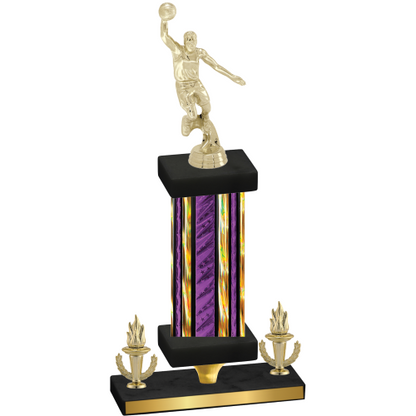 Premium Single Purple Glacier Victory Basketball Trophy