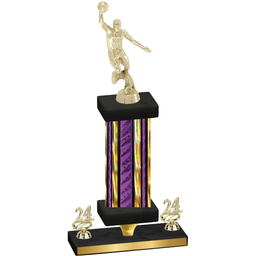 Premium Single Purple Glacier Year Basketball Trophy