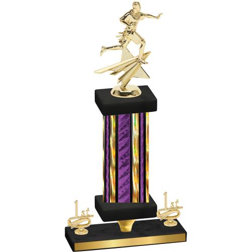 Premium Single Purple Glacier First Place Flag Football Trophy