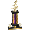 Premium Single Purple Glacier Year Flag Football Trophy