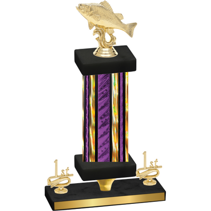 Premium Single Purple Glacier First Place Fishing Trophy