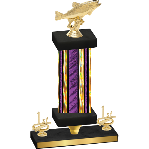 Premium Single Purple Glacier First Place Fishing Trophy