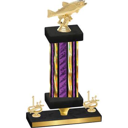 Premium Single Purple Glacier First Place Fishing Trophy