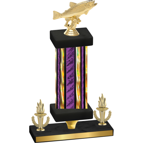 Premium Single Purple Glacier Victory Fishing Trophy