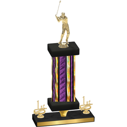 Premium Single Purple Glacier First Place Golf Trophy