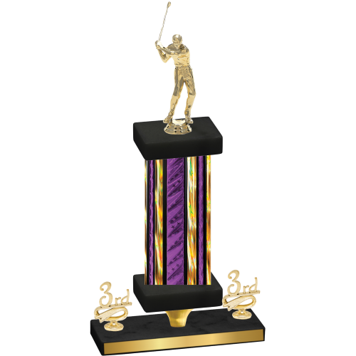 Premium Single Purple Glacier Third Place Golf Trophy