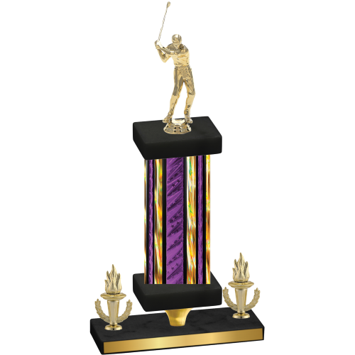 Premium Single Purple Glacier Victory Golf Trophy