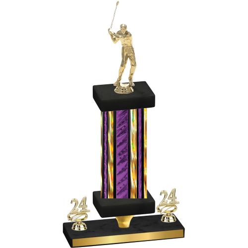 Premium Single Purple Glacier Year Golf Trophy