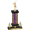 Premium Single Purple Glacier Victory Golf Trophy