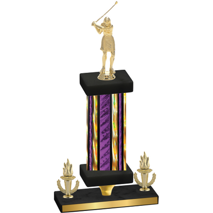 Premium Single Purple Glacier Victory Golf Trophy