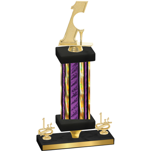 Premium Single Purple Glacier First Place Golf Trophy