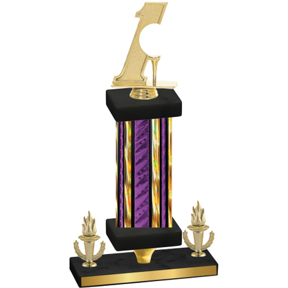 Premium Single Purple Glacier Victory Golf Trophy