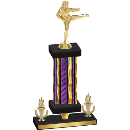 Premium Single Purple Glacier Victory Karate Trophy