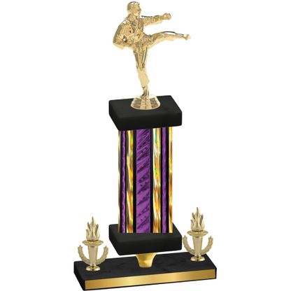 Premium Single Purple Glacier Victory Karate Trophy