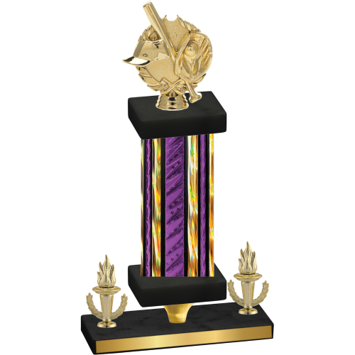 Premium Single Purple Glacier Victory Baseball Trophy